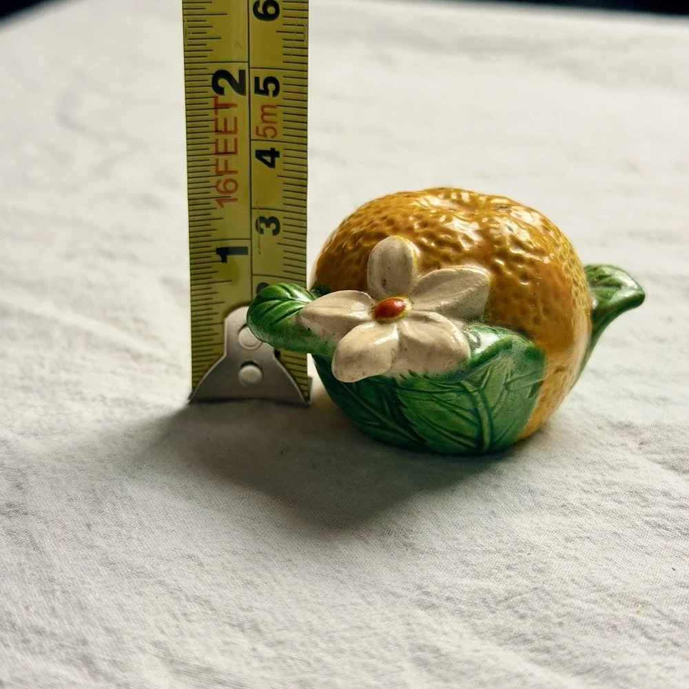 VTG MCM  Occupied Japan Orange Fruit Flower Salt & Pepper Shakers, Cork Stopper